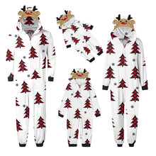 Load image into Gallery viewer, Christmas Tree Jumpsuit with hoodie Matching family Christmas pyjama Set
