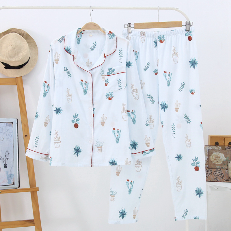 Blue Color Flower Pyjamas Set