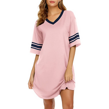 Load image into Gallery viewer, Cotton V Neck Short Sleeve Loose Comfy Shirt and Sleepwear
