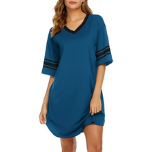 Load image into Gallery viewer, Cotton V Neck Short Sleeve Loose Comfy Shirt and Sleepwear
