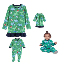 Load image into Gallery viewer, Matching Family Santa Saurus Christmas Pyjama Sets
