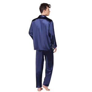 Men Long Sleeve Silk Pyjama Set