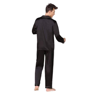 Men Long Sleeve Silk Pyjama Set