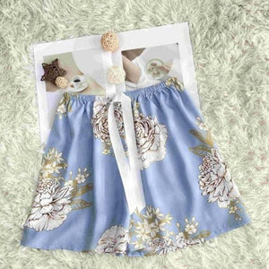 Peony Flowers Blue Shorts