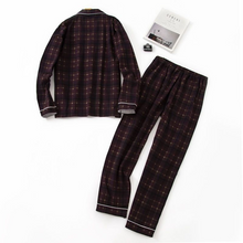 Load image into Gallery viewer, Plaid Cotton long Sleeve Pyjamas Set
