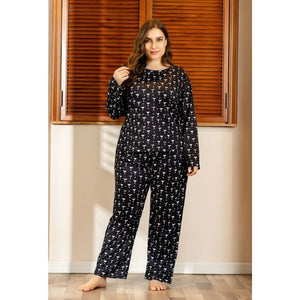 Wine Glass Plus Size Pyjamas Set