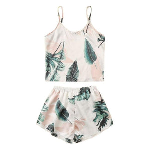 Tropical Print Shorts Set