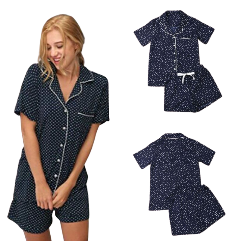 Women Navy Blue Pyjama Set