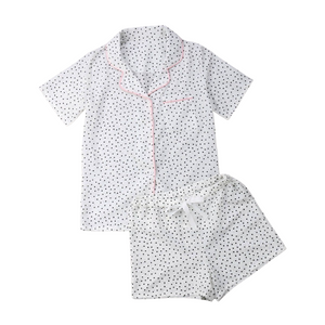 Women White Dot Pyjamas Set