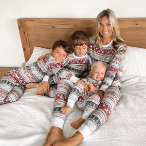 Round Neck Elegant Matching Christmas pyjamas Set